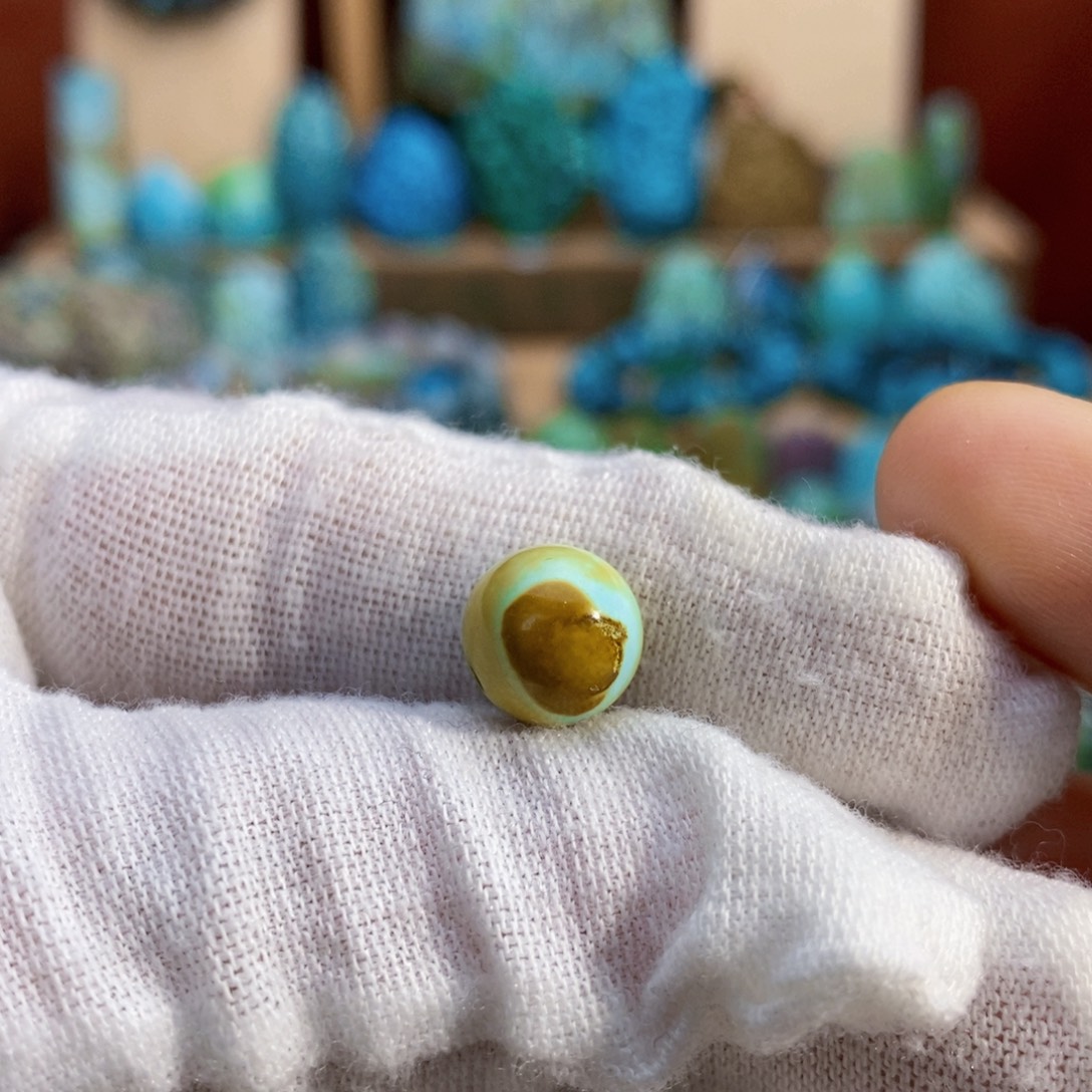 定制绿松石水波纹圆珠