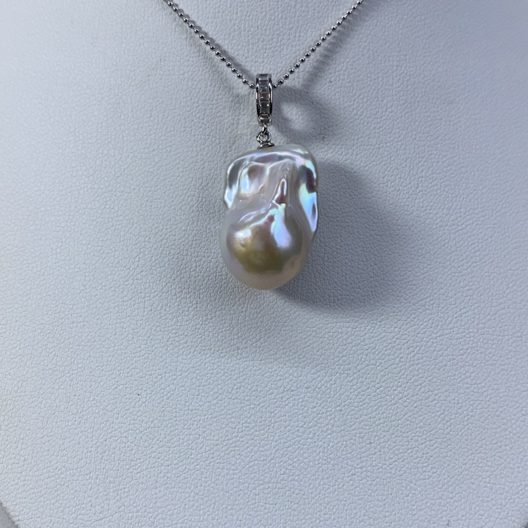 淡水珍珠颈饰银S925镶嵌