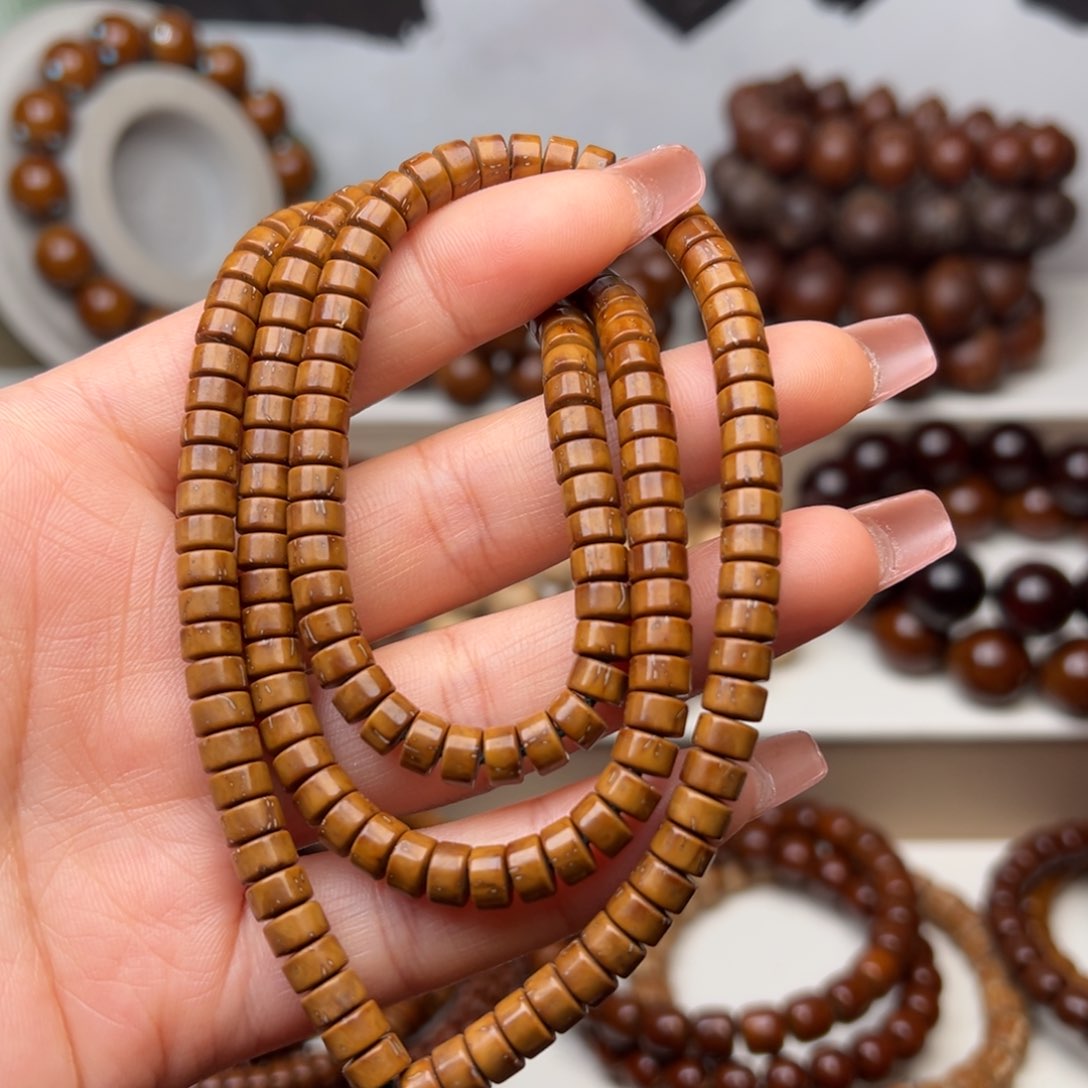 紫金鼠手串6x3.5纯肉实心药片脖褂练手款