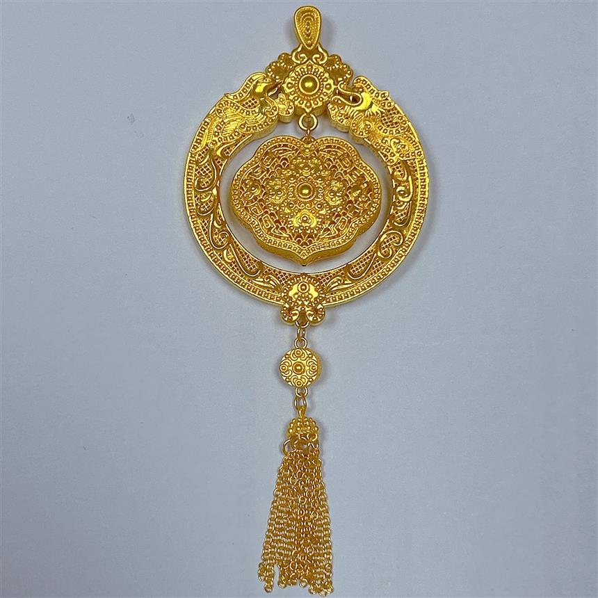 福满圆珠宝 足金999投资金 硬金龙凤四美如意锁（多退少补）