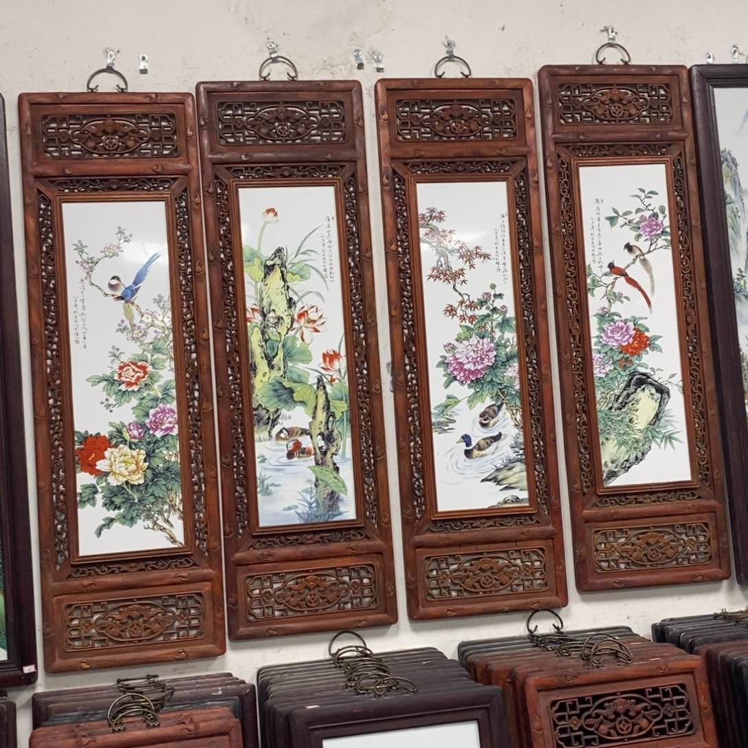 瓷片王*景德镇瓷板画柴窑烧制120*36*4