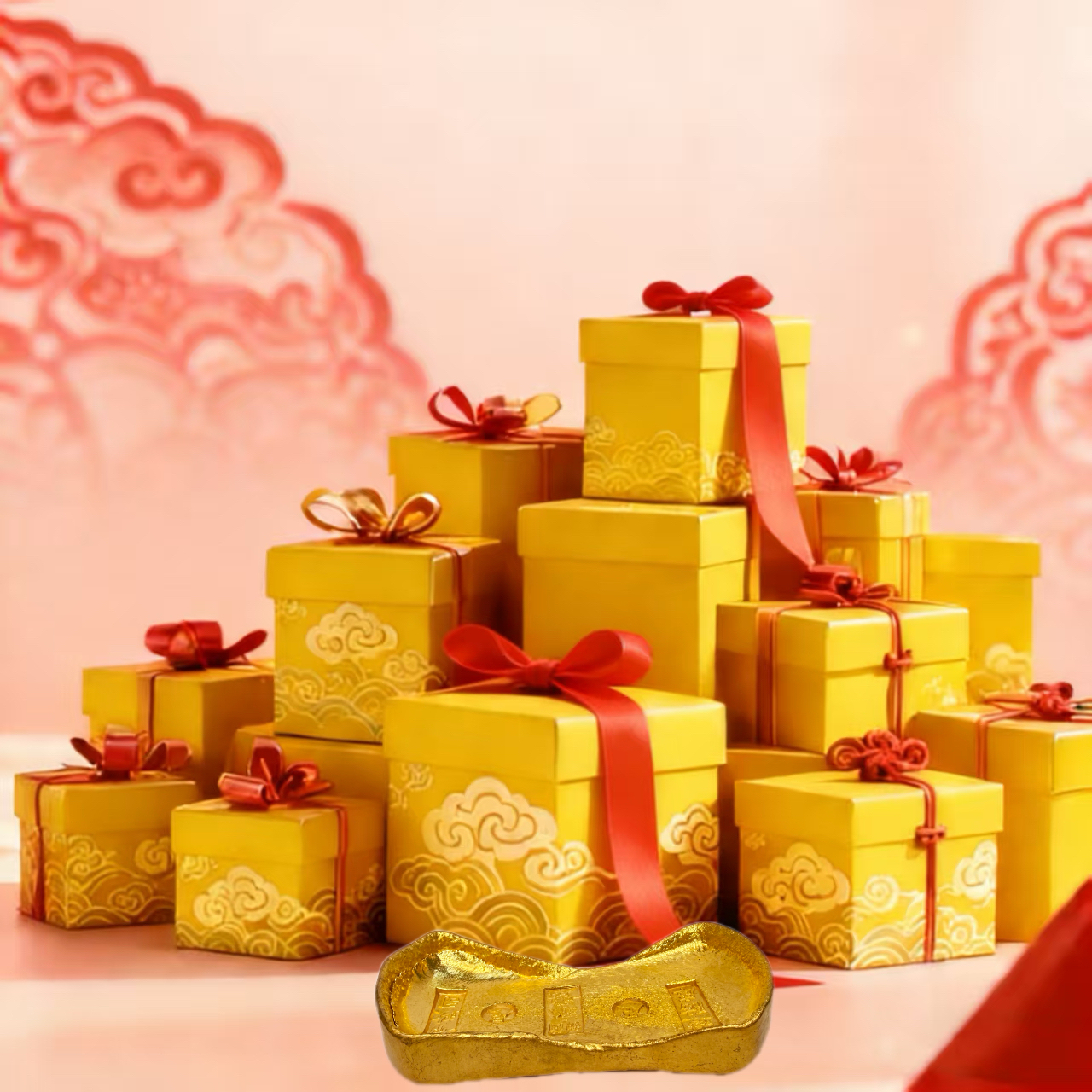 雪涧源创春节风格轻职风精美礼盒挂件-K923