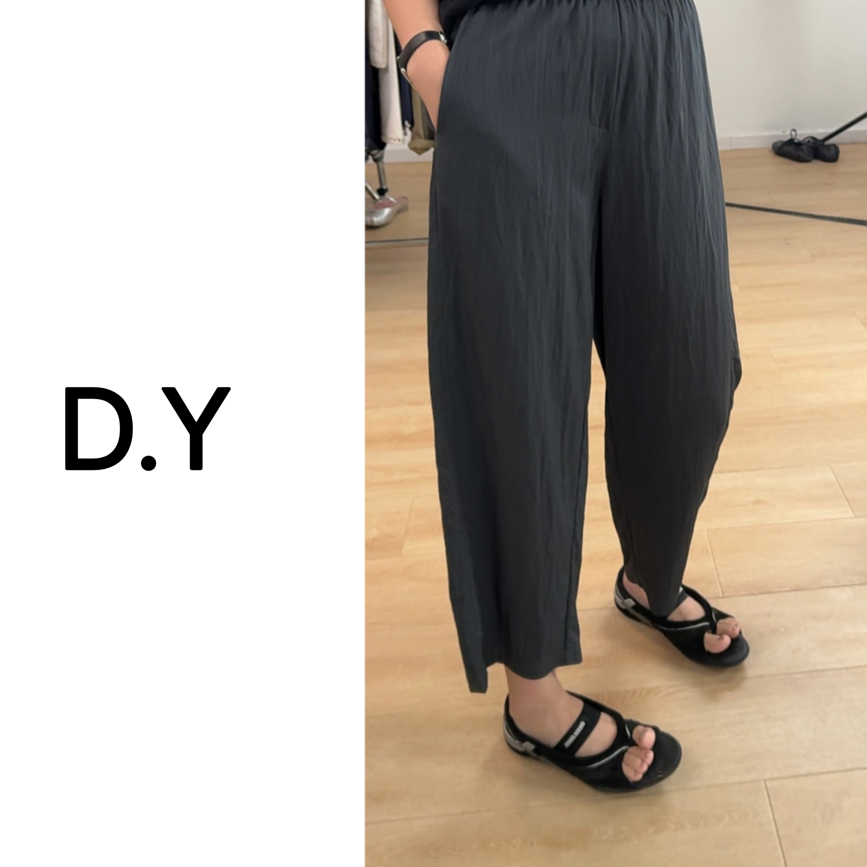 DY【又见报恩裤】夏季面料～很薄很垂！松紧腰设计镰刀剪裁休闲裤