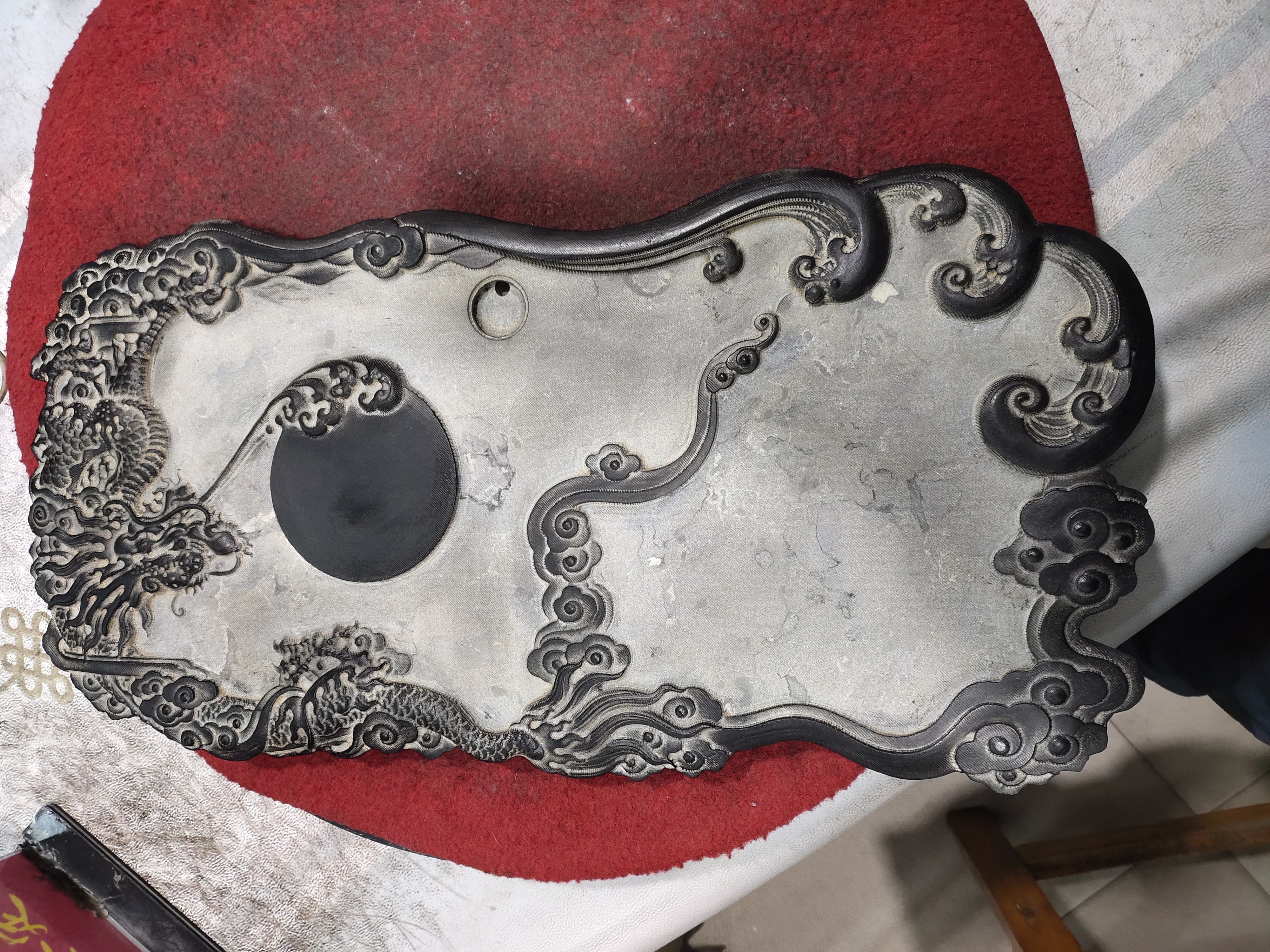 家居饰品青石小茶台茶盘茶具精美复古手工高端