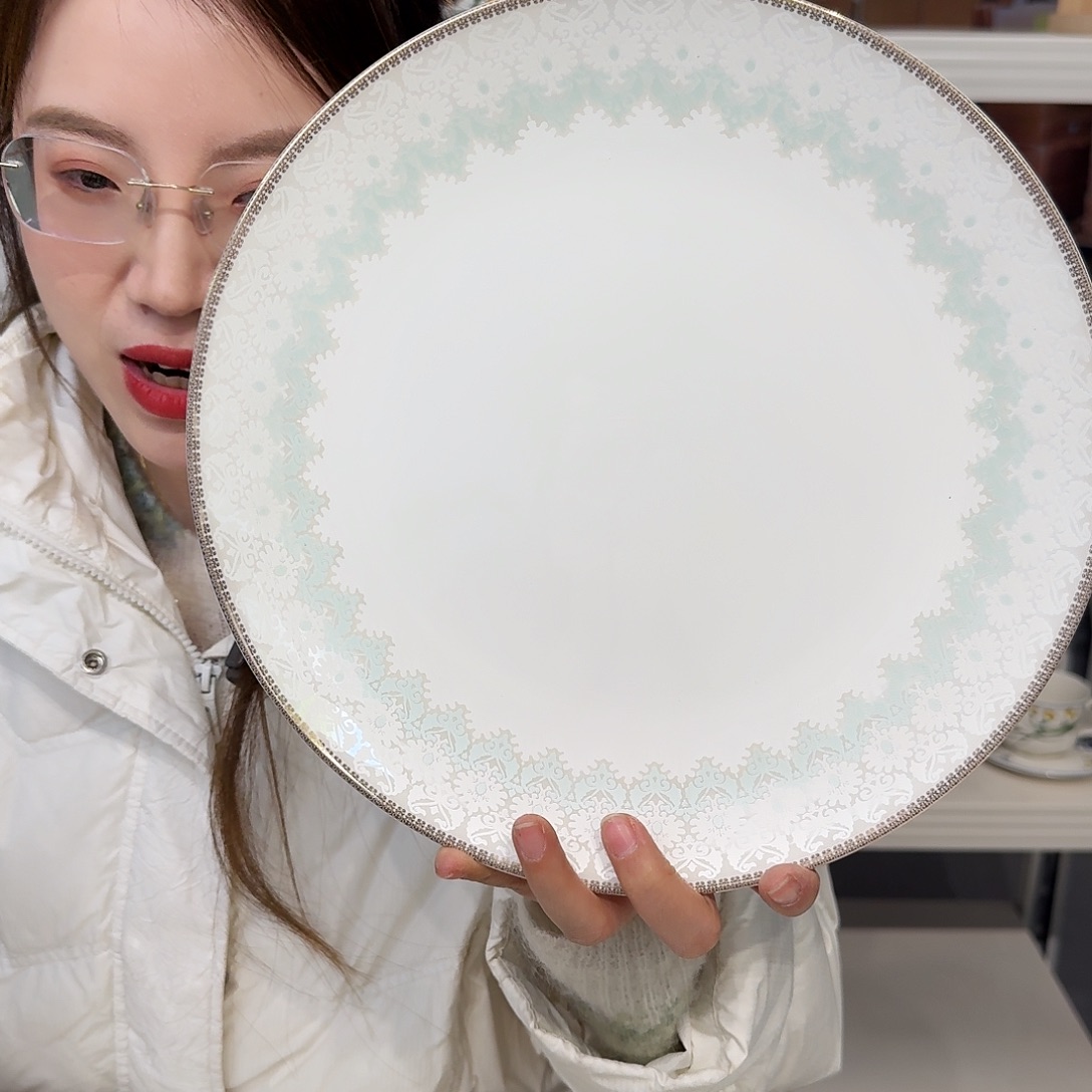 骨瓷高骨10.5英寸平盘27cm一个外贸骨瓷