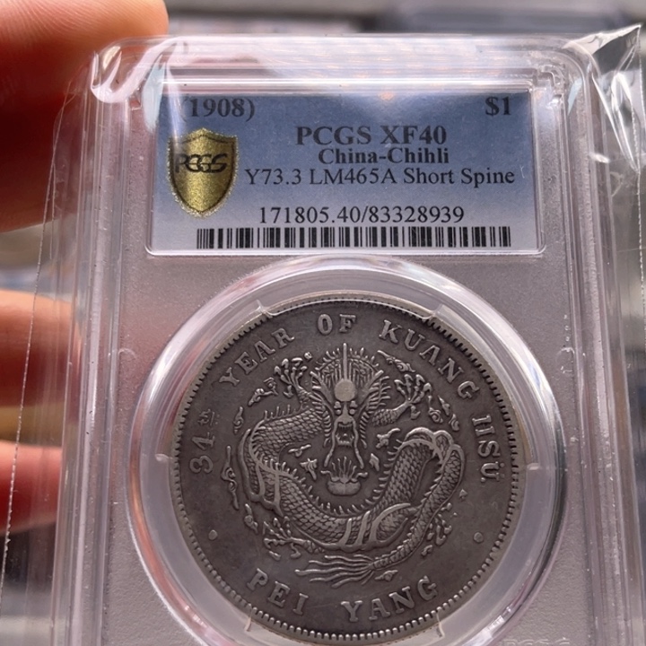 银两**头玉麟轩pcgs40北洋短尾8939