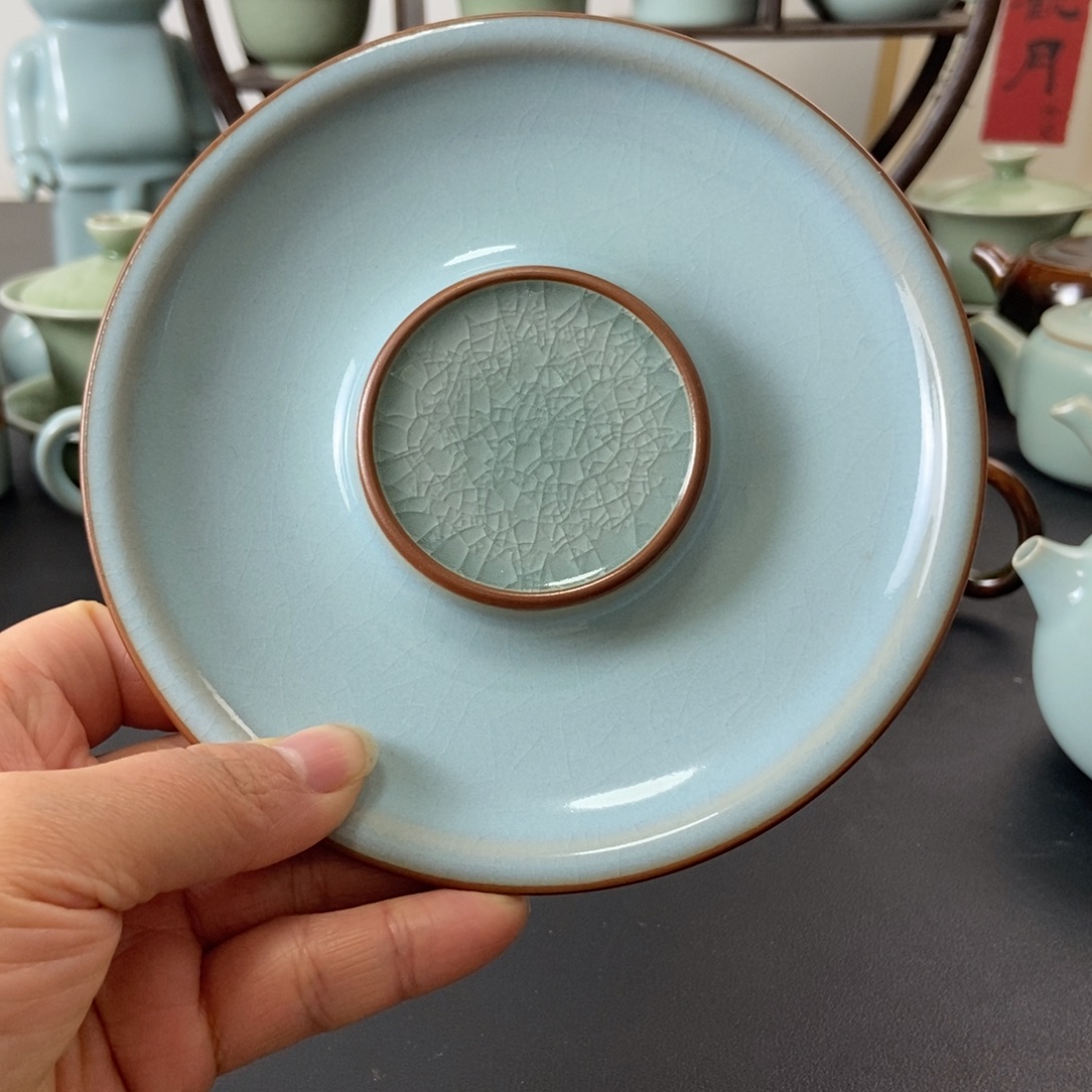 天青釉底托盘子福利款