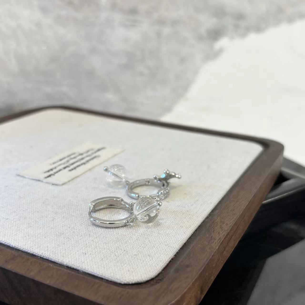 铜合金仿水晶耳饰 铜合金耳饰 双Cz子耳环EH2892