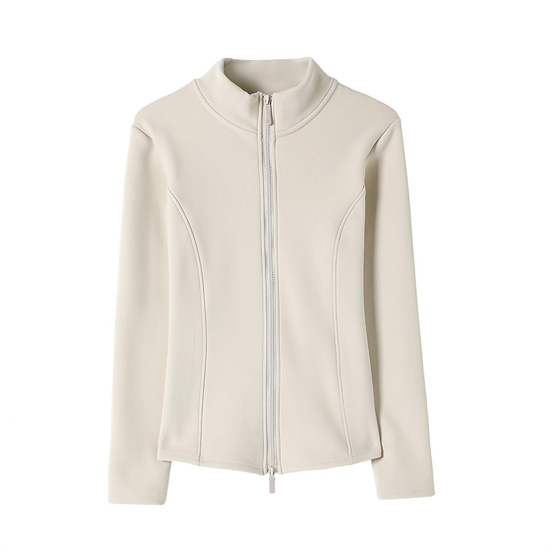 小蛮腰鱼骨运动风夹克港风长袖瑜伽显瘦外套立领户外修身开衫女