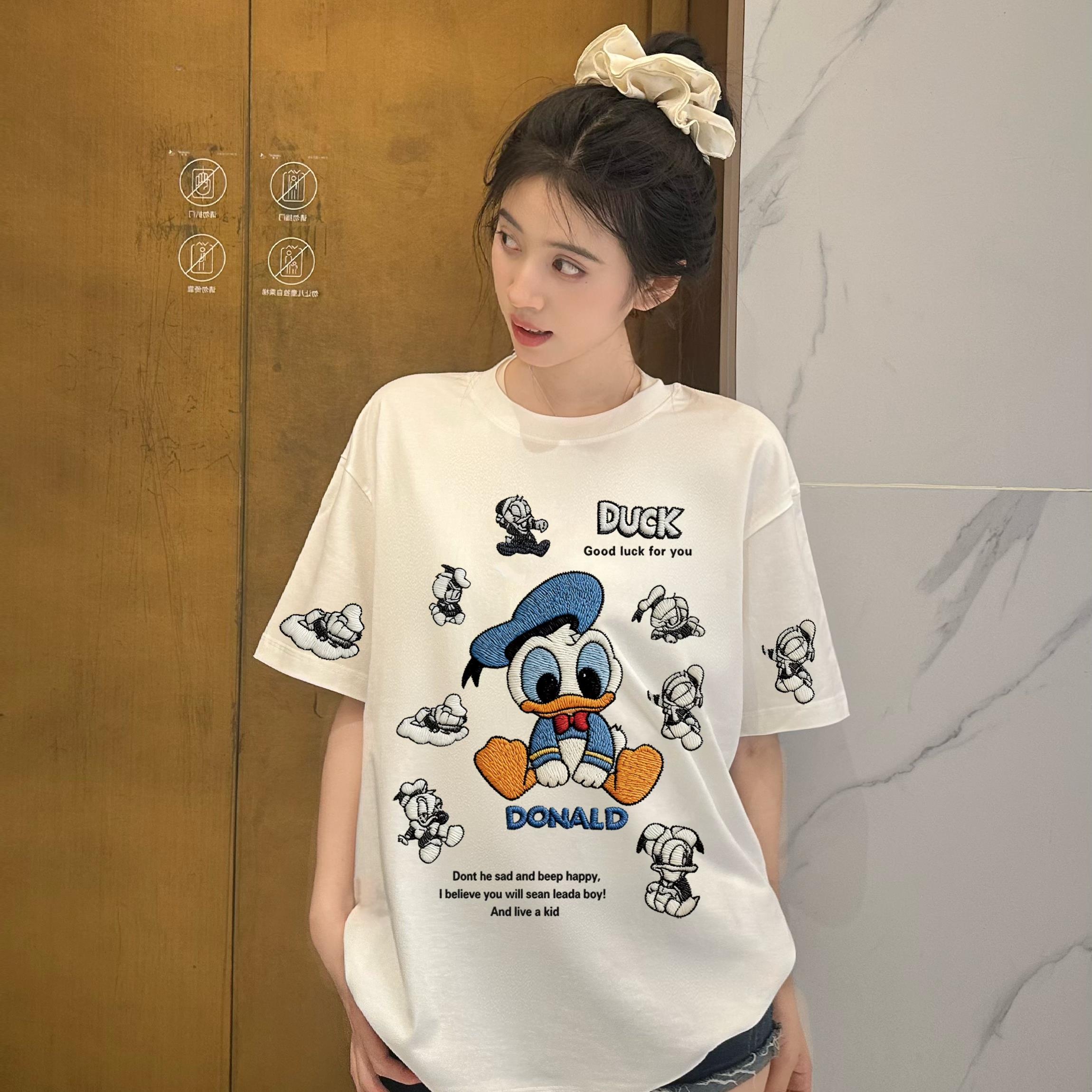 印花夏季重工短袖圆领常规款百搭卡通动漫均码T恤