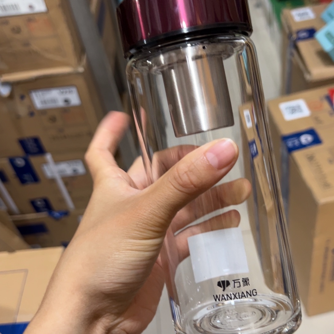 万象u266红色单层烫手玻璃杯560➕被套