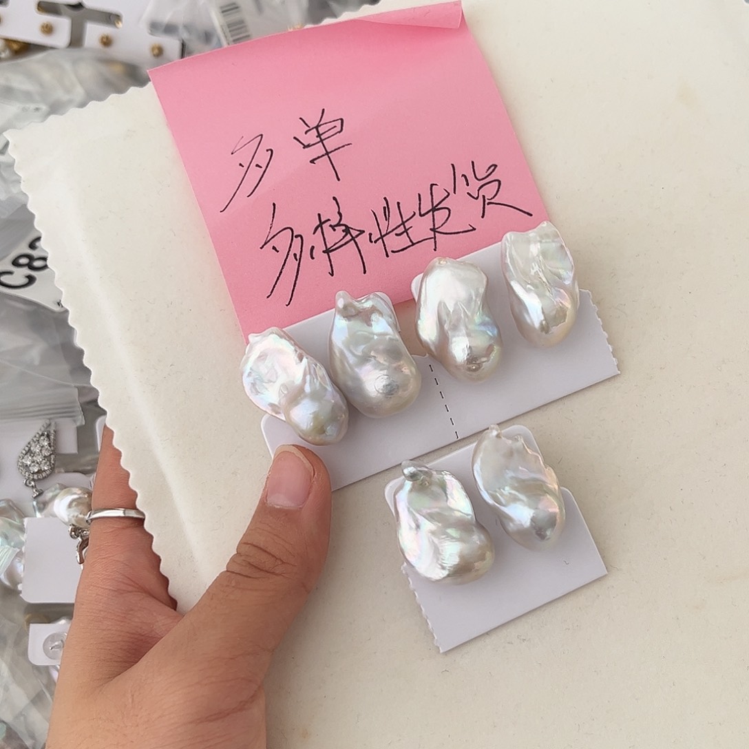 银S925镶嵌淡水珍珠耳饰