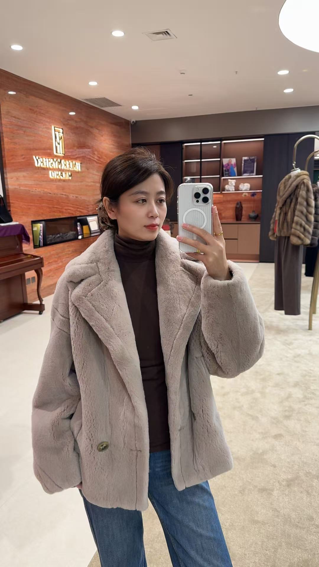 TM 温柔之谜 【小泰迪】休闲时尚短款休闲宽松百搭进口水貂外套