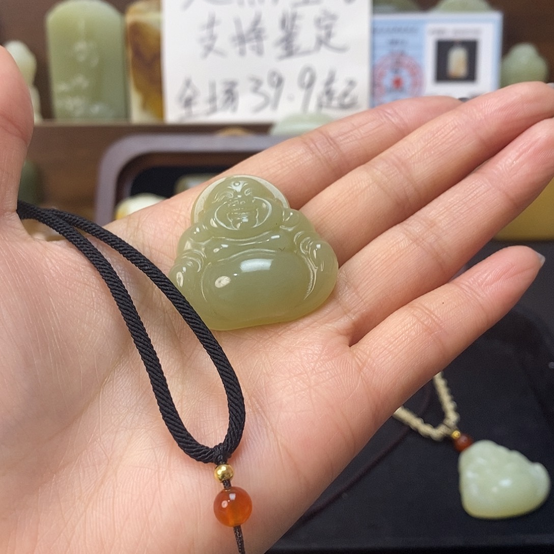 激***栈石材佛公双面挂件