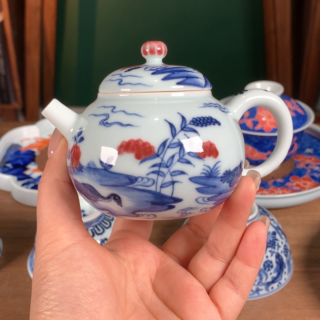阳春白雪 青花釉里红