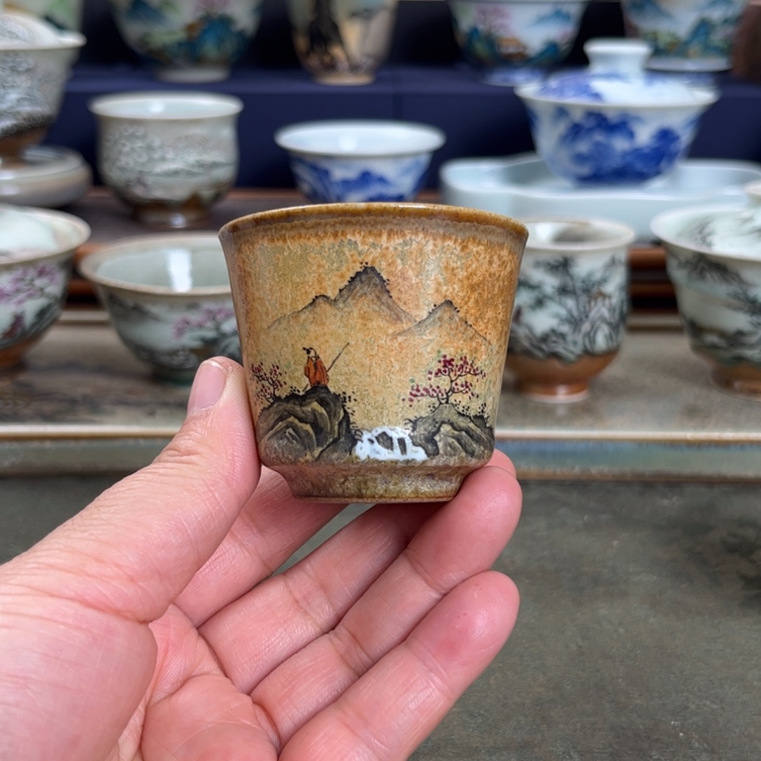 瓷杯子我们观山观水观自在