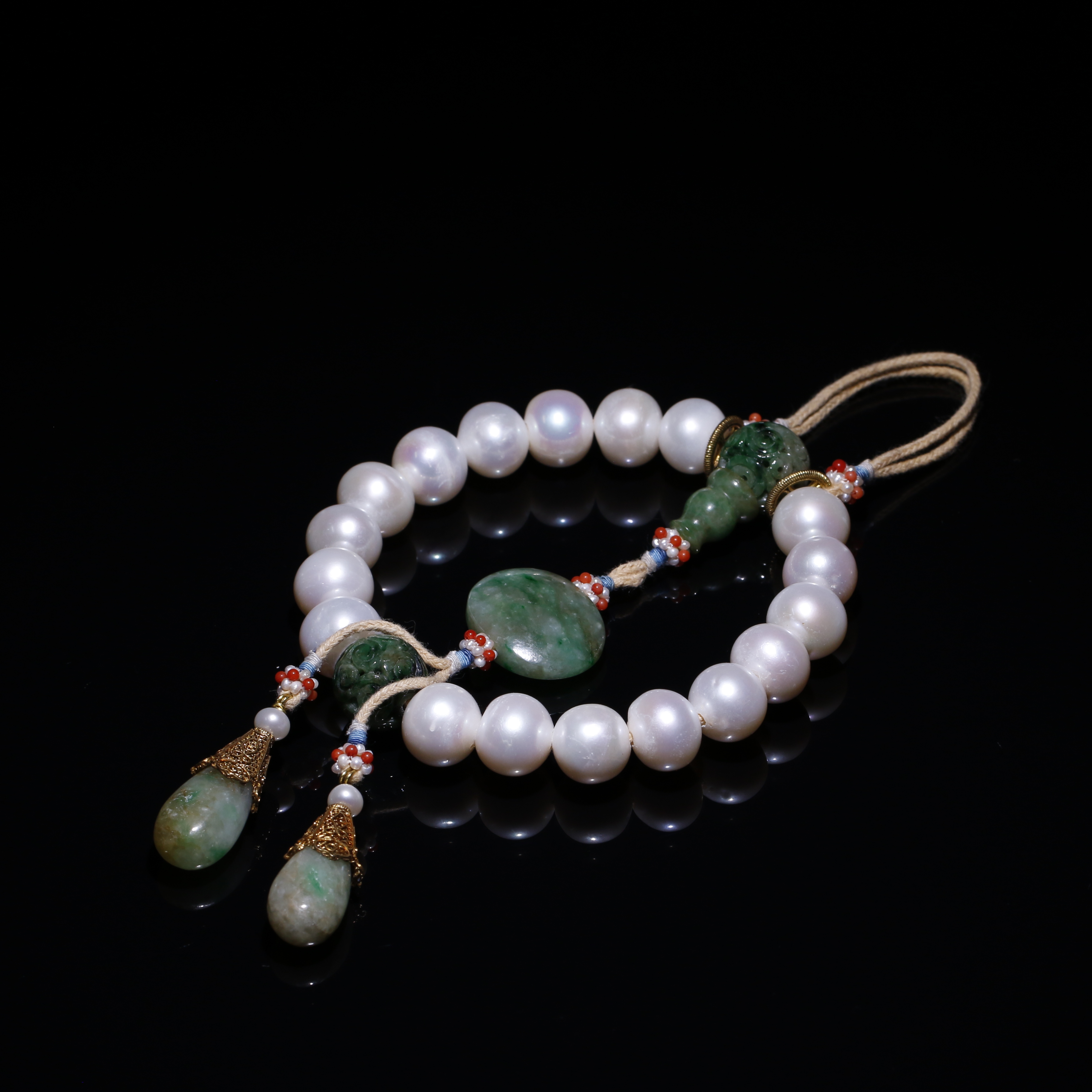 东珠十八籽手持/宫廷密宝禄/北京益州文物商店