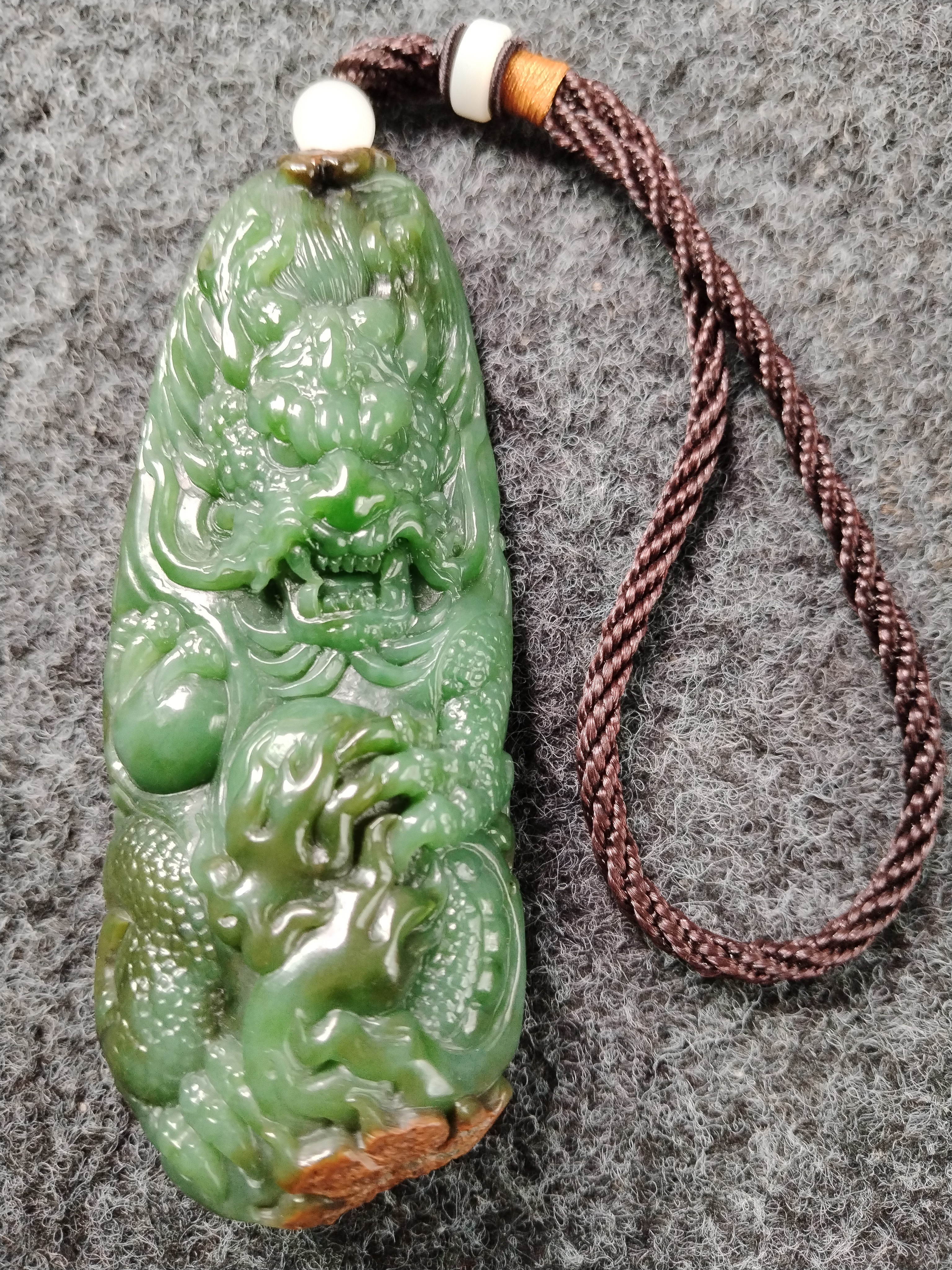 新疆和田玉碧玉手把件