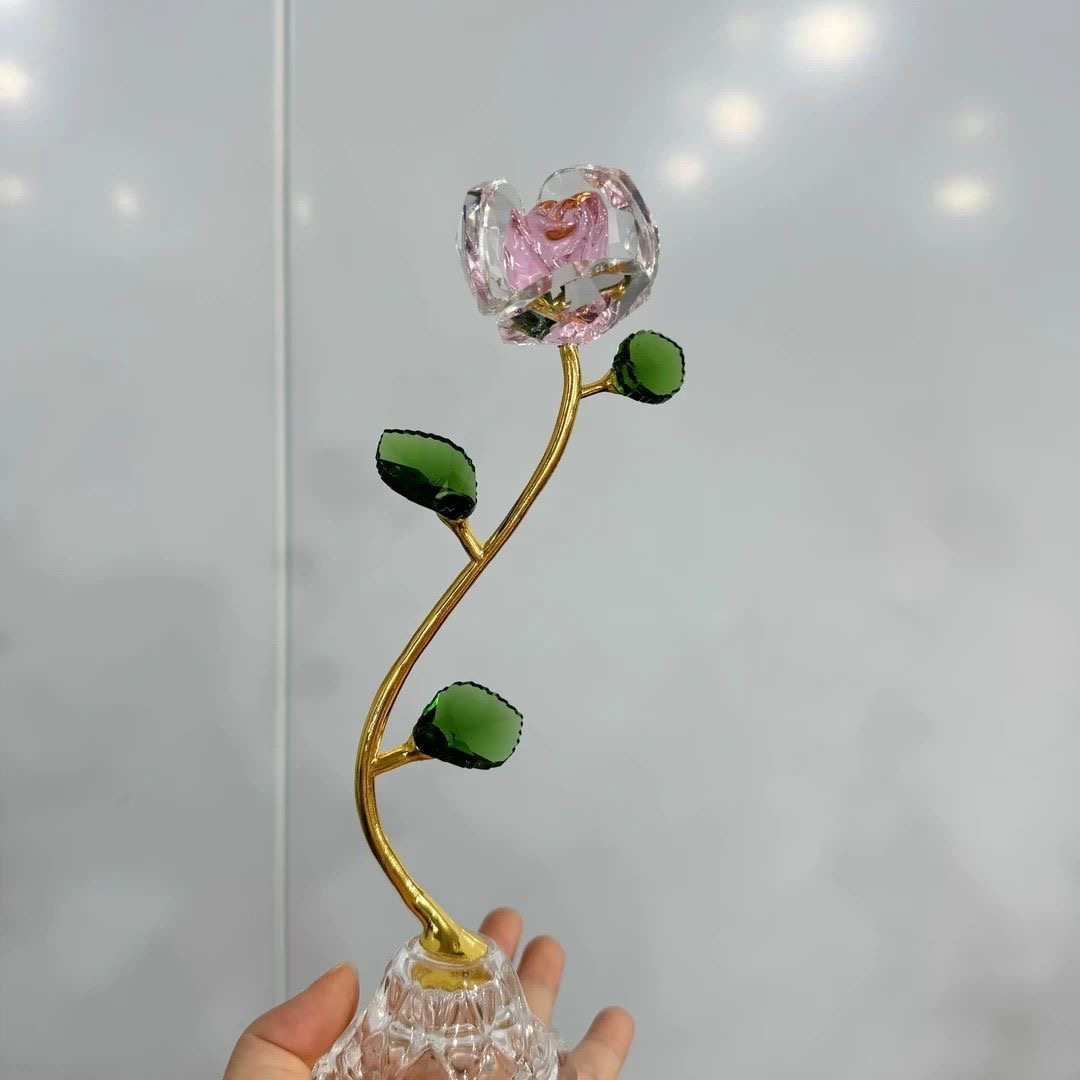 璀璨丨单头玫瑰摆件桌面卧室客厅装饰品新款创意