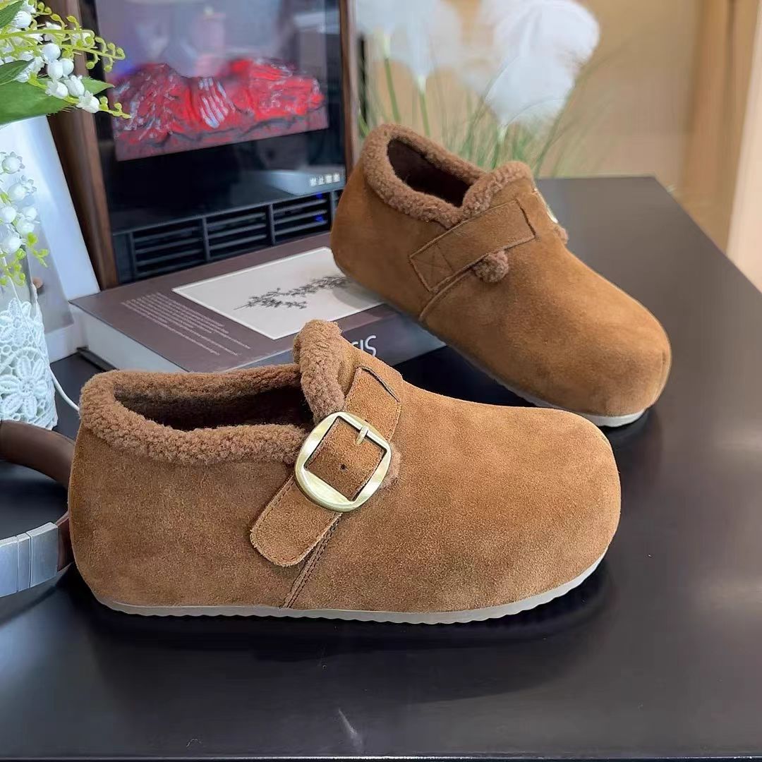 厚底勃肯鞋女新款冬季加绒保暖雪地靴包头棉鞋796-52