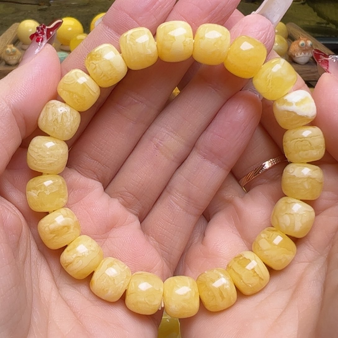 蜜蜡未镶嵌珠宝奇石10mm虎皮妖花老型手串