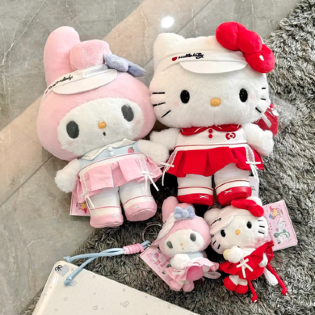 正版三丽欧网球～暖暖怀旧系列kitty～美乐蒂挂件玩偶花花