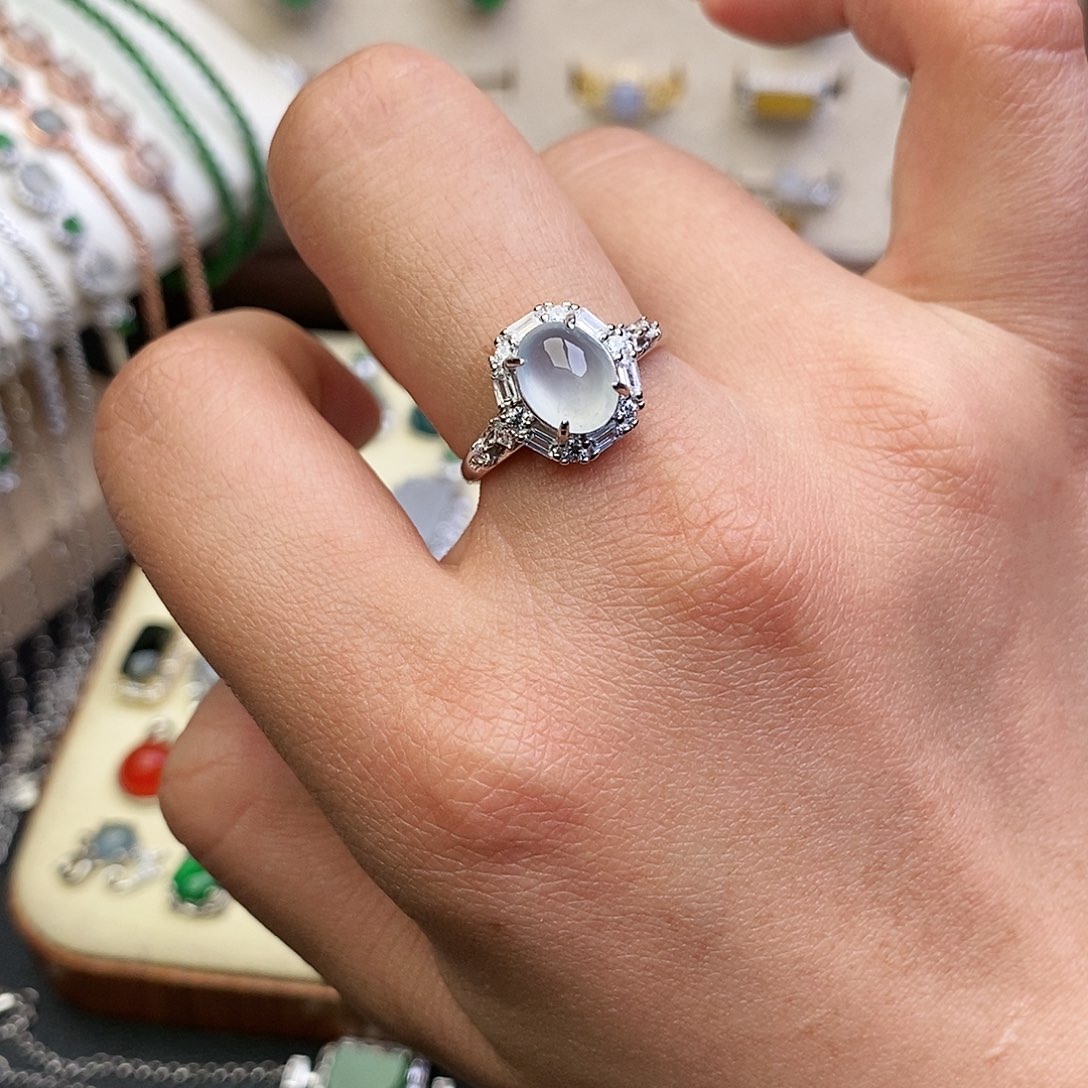 翡翠银S925镶嵌戒指