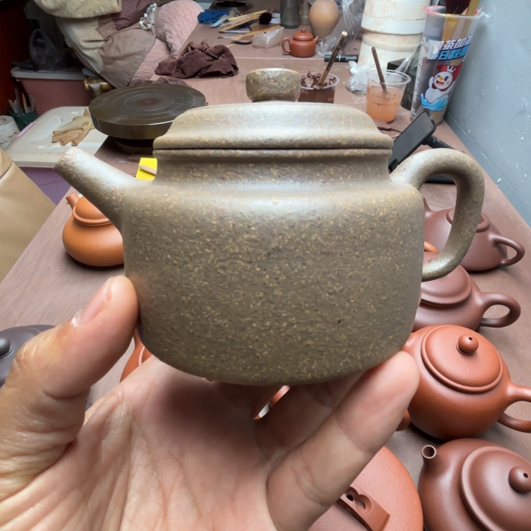 紫砂茶壶德钟壶青降坡微瑕220CC