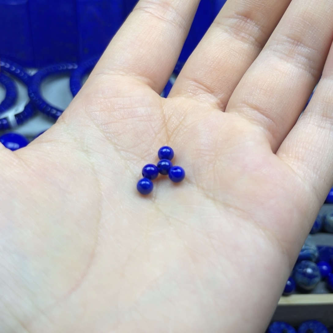 青金石未镶嵌单珠4+空*