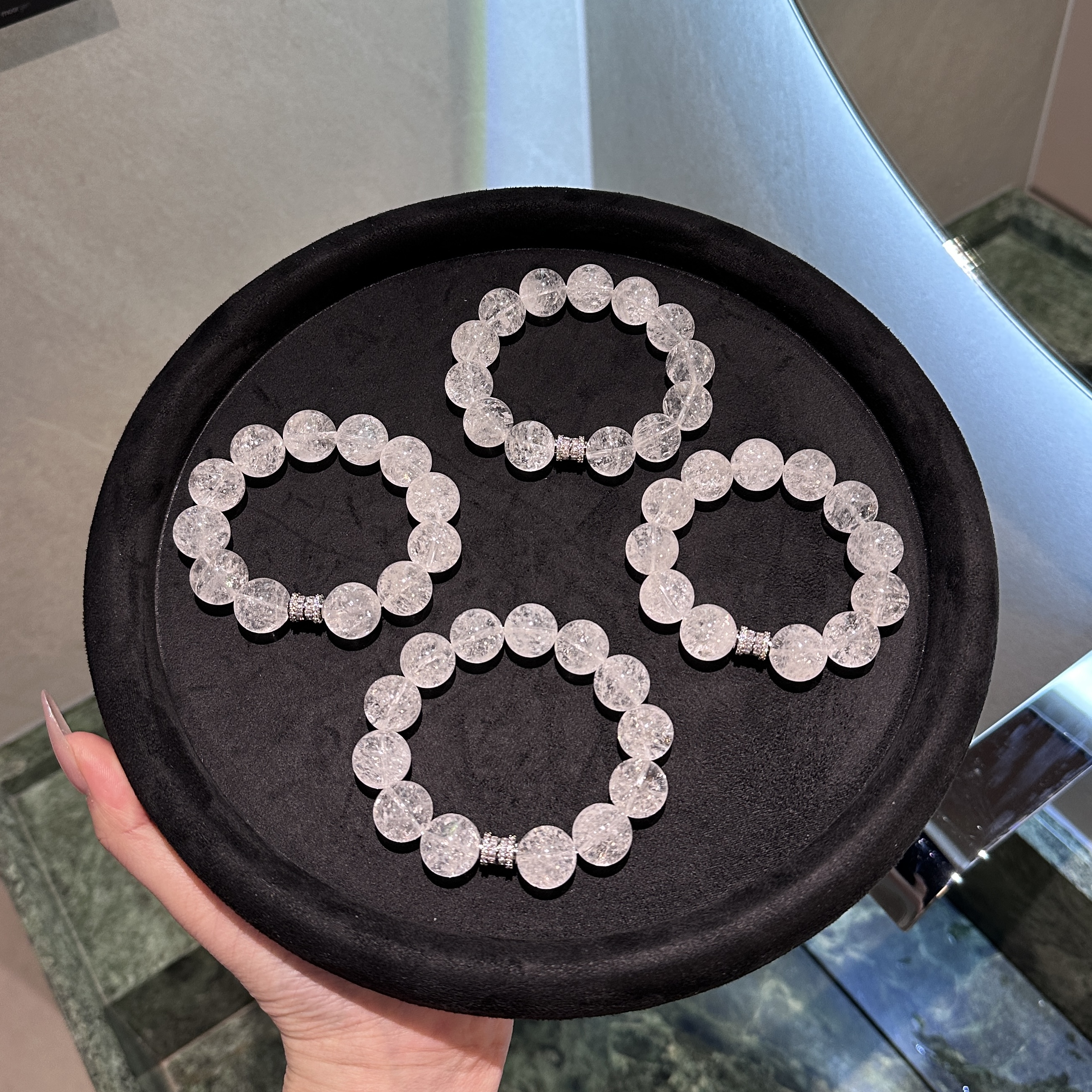 【银河碎钻】天然水晶白水晶阿赛手串15m（多样性发其一）A258