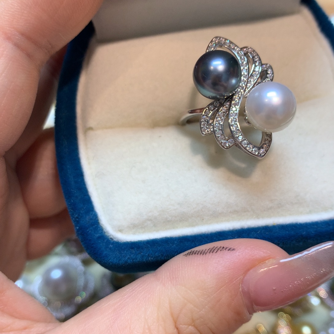 海水珍珠戒指银S925镶嵌