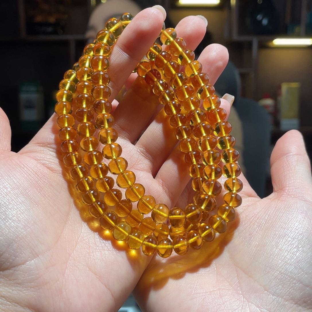 琥珀手链未镶嵌怡*8m金珀