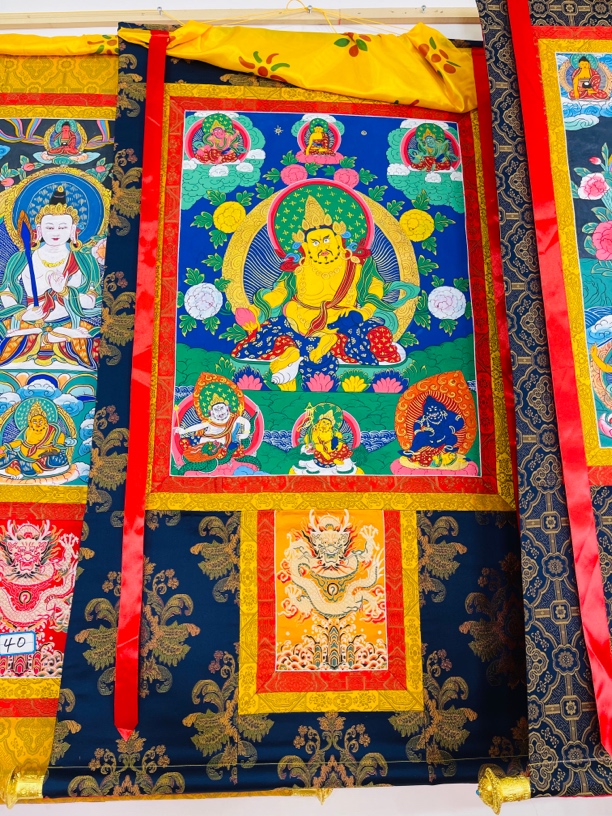 热贡精品唐卡黄财神手绘000000