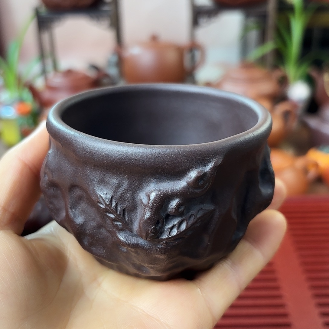 茶杯紫砂主人杯老紫泥120cc