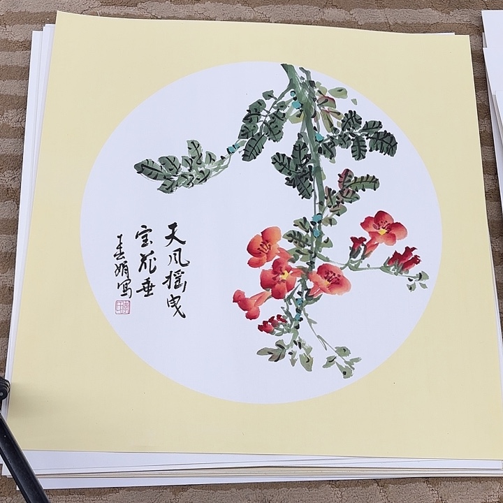国画花鸟的翅膀上是50.50