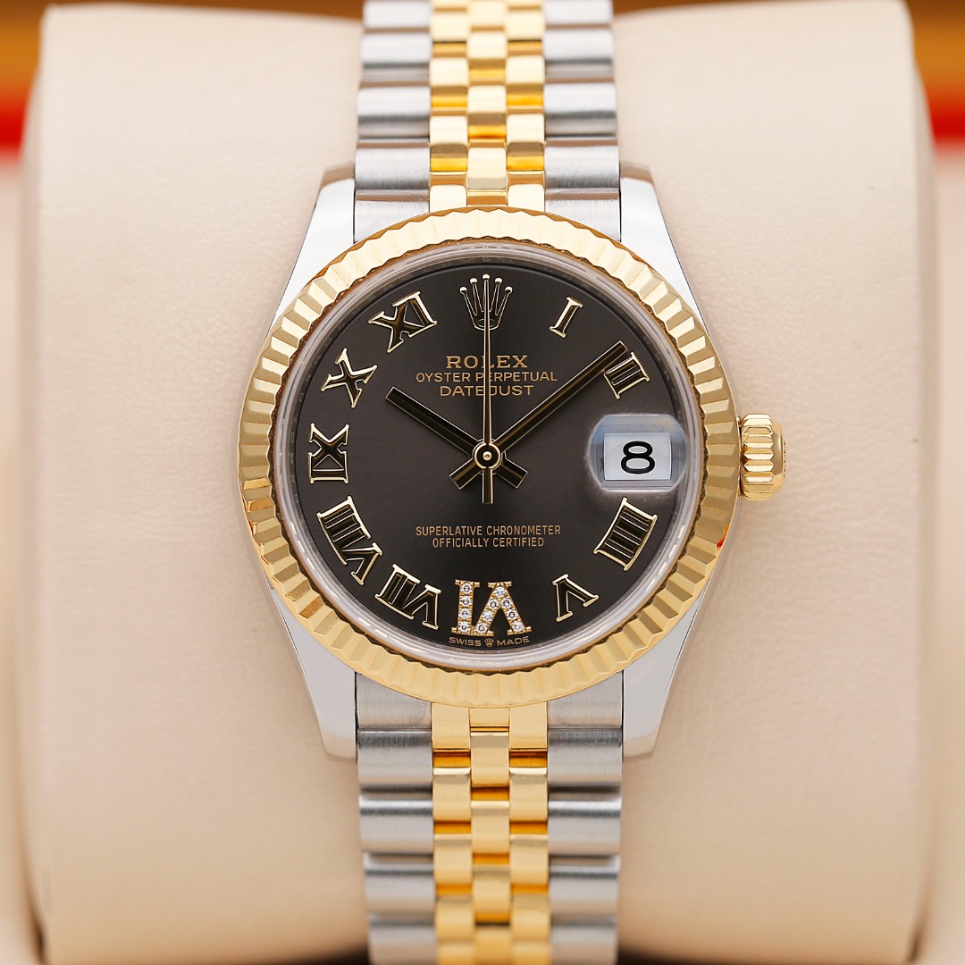 99新 Rolex/劳力士 日志278273间金原钻灰盘31mm自动机械女表 