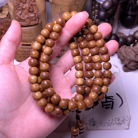 檀香木手串/手链老山檀香玉化老料8/9/108横纹虎皮猫眼沉