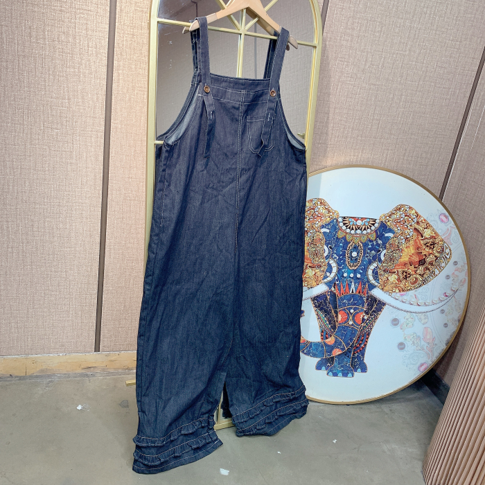 BS593孕妇蓝色牛仔背带裤120-150