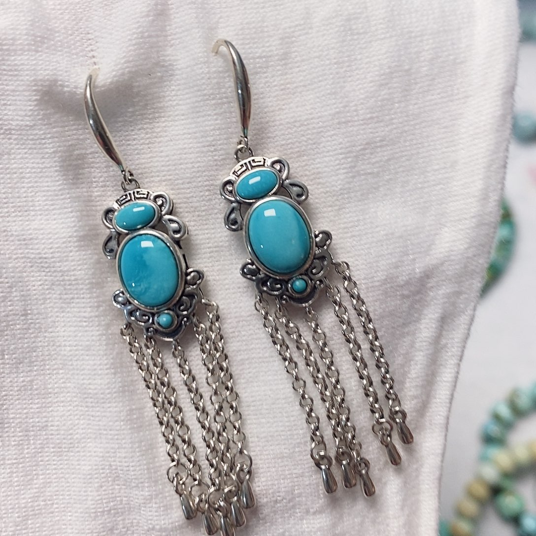 绿松石银S925镶嵌珠宝奇石