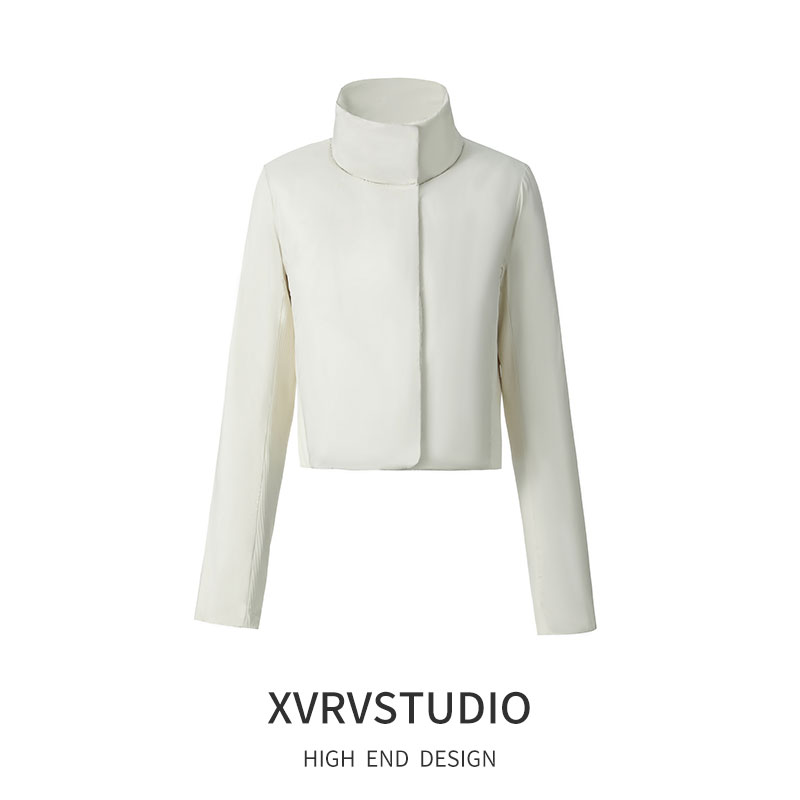 XVRV2025新款立领运动保暖轻薄短款瑜伽外套修身跑步棉服女