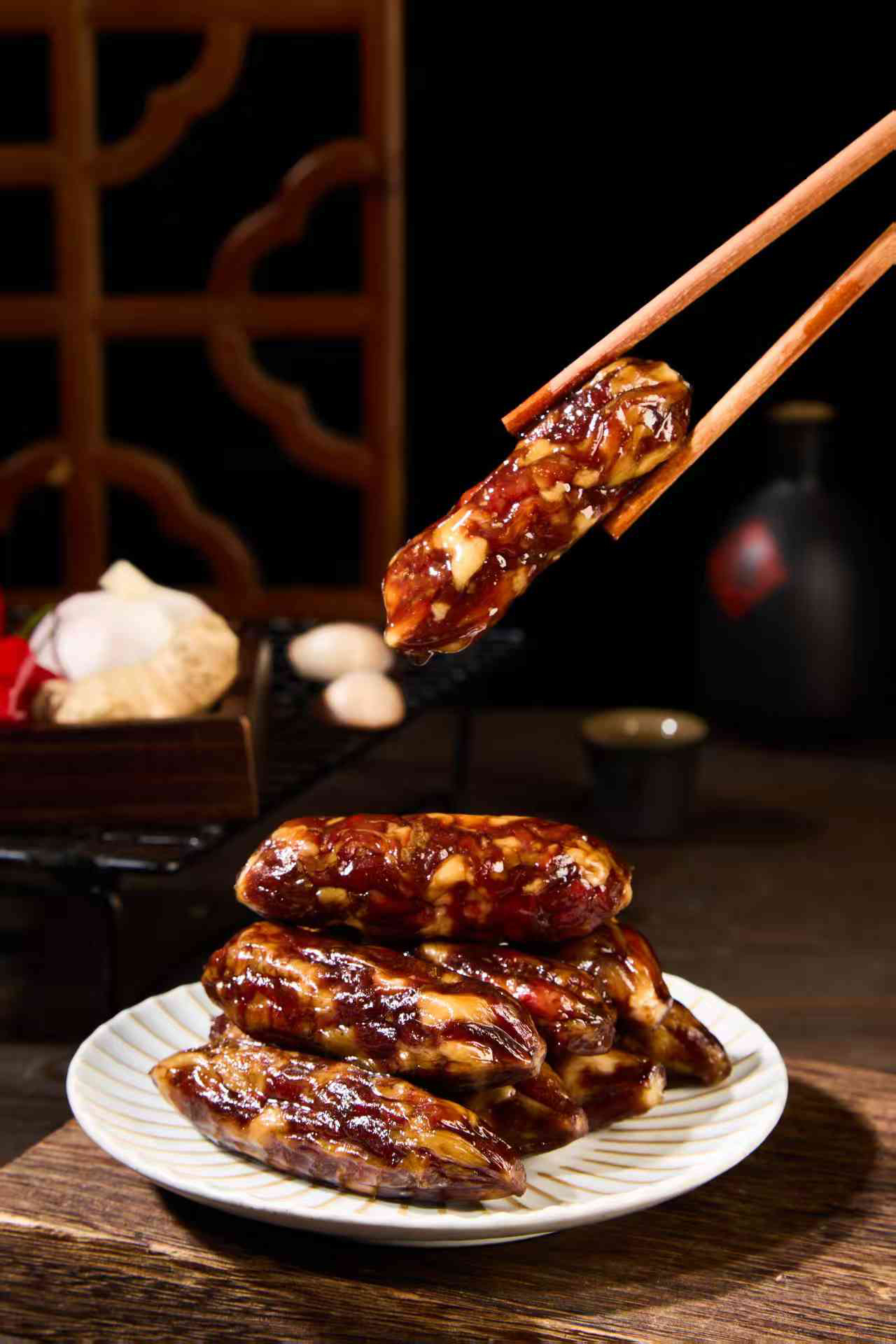 湖南传统纯手工烟熏原味腊肉香肠、1斤*1包