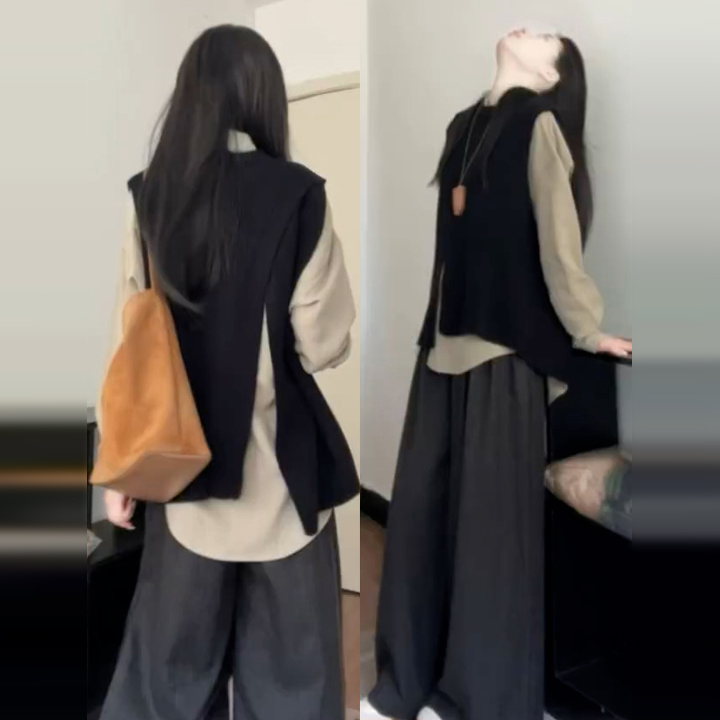 韩系氛围休闲通勤套装女早秋季2025新款高级感减龄穿搭一整套7720