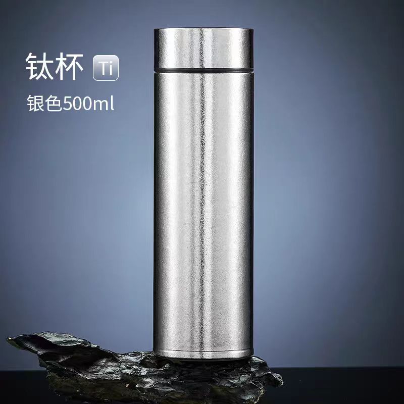 400-500ML带茶隔里外纯钛保鲜保温杯 