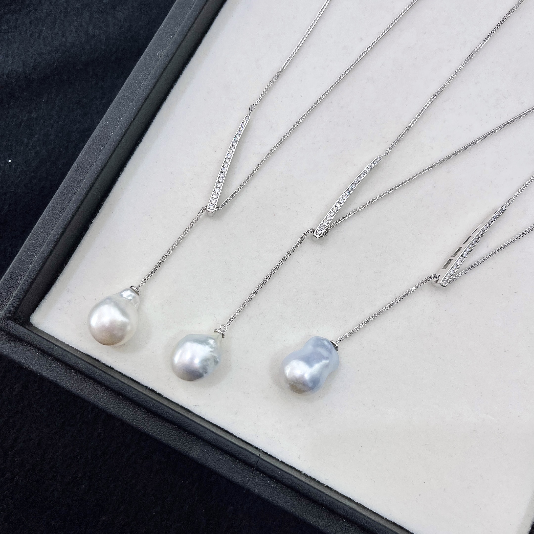 海水澳白巴洛克设计款吊坠 13-14MM S925银 多样性发一 R101