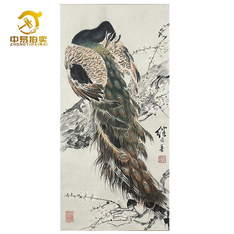 1953刘老师花鸟轴33*70cm2000