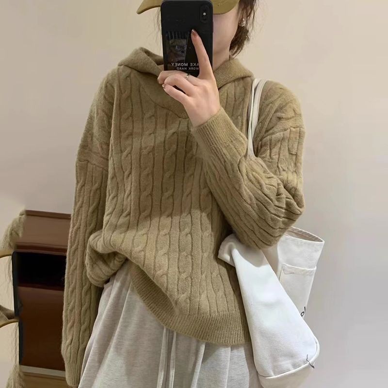 3608气质百搭毛衣针织开衫女新款外搭洋气小个子上衣针织纯色显瘦