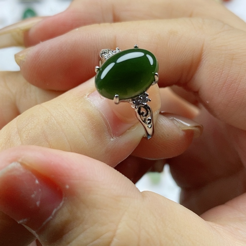 【闪购商品】和田玉（碧玉）戒指未镶嵌