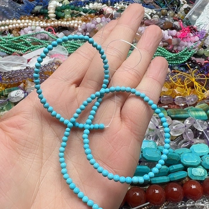 天***晴玛瑙/玉髓未镶嵌珠宝半成品一条3mm美松