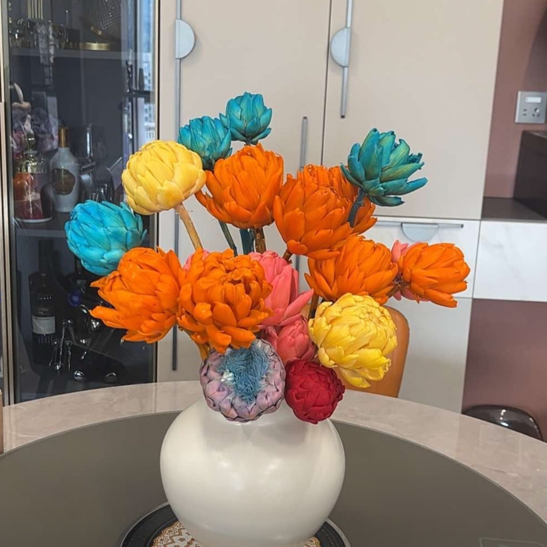 洋蓟永生花小花头20个适合家庭软装简约时尚餐桌花，茶几花，玄关花