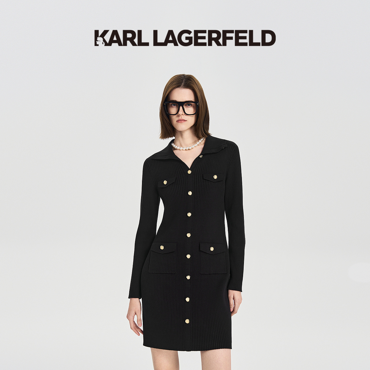 【官方】KARL LAGERFELD卡尔拉格斐秋季新款连衣裙老佛爷M26E1352